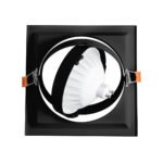 GLOBOSTAR® VITA 77853 Χωνευτή Κινούμενη Βάση για Σποτ AR111 για Ντουί GU10/GU5.3 IP20 - Μαύρο Ματ - Μ18 x Π18 x Υ4.5cm / Q17.5 x 17.5cm - Image 8