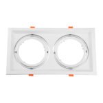 GLOBOSTAR® VITA 77854 Χωνευτή Κινούμενη Βάση για 2 x Σποτ AR111 για Ντουί GU10/GU5.3 IP20 - Λευκό - Μ33.5 x Π18 x Υ5.5cm / Q32.5 x 17cm