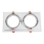 GLOBOSTAR® VITA 77854 Χωνευτή Κινούμενη Βάση για 2 x Σποτ AR111 για Ντουί GU10/GU5.3 IP20 - Λευκό - Μ33.5 x Π18 x Υ5.5cm / Q32.5 x 17cm - Image 3