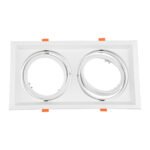 GLOBOSTAR® VITA 77854 Χωνευτή Κινούμενη Βάση για 2 x Σποτ AR111 για Ντουί GU10/GU5.3 IP20 - Λευκό - Μ33.5 x Π18 x Υ5.5cm / Q32.5 x 17cm - Image 4