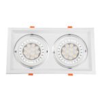 GLOBOSTAR® VITA 77854 Χωνευτή Κινούμενη Βάση για 2 x Σποτ AR111 για Ντουί GU10/GU5.3 IP20 - Λευκό - Μ33.5 x Π18 x Υ5.5cm / Q32.5 x 17cm - Image 6