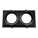 GLOBOSTAR® VITA 77855 Χωνευτή Κινούμενη Βάση για 2 x Σποτ AR111 για Ντουί GU10/GU5.3 IP20 - Μαύρο Ματ - Μ33.5 x Π18 x Υ5.5cm / Q32.5 x 17cm - Image 2