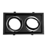 GLOBOSTAR® VITA 77855 Χωνευτή Κινούμενη Βάση για 2 x Σποτ AR111 για Ντουί GU10/GU5.3 IP20 - Μαύρο Ματ - Μ33.5 x Π18 x Υ5.5cm / Q32.5 x 17cm - Image 3