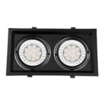 GLOBOSTAR® VITA 77855 Χωνευτή Κινούμενη Βάση για 2 x Σποτ AR111 για Ντουί GU10/GU5.3 IP20 - Μαύρο Ματ - Μ33.5 x Π18 x Υ5.5cm / Q32.5 x 17cm - Image 5