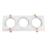 GLOBOSTAR® VITA 77856 Χωνευτή Κινούμενη Βάση για 3 x Σποτ AR111 για Ντουί GU10/GU5.3 IP20 - Λευκό - Μ48.7 x Π18 x Υ5.5cm / Q47.5 x 17cm - Image 3