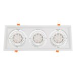 GLOBOSTAR® VITA 77856 Χωνευτή Κινούμενη Βάση για 3 x Σποτ AR111 για Ντουί GU10/GU5.3 IP20 - Λευκό - Μ48.7 x Π18 x Υ5.5cm / Q47.5 x 17cm - Image 6