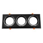 GLOBOSTAR® VITA 77857 Χωνευτή Κινούμενη Βάση για 3 x Σποτ AR111 για Ντουί GU10/GU5.3 IP20 - Μαύρο Ματ - Μ48.7 x Π18 x Υ5.5cm / Q47.5 x 17cm - Image 3