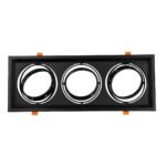 GLOBOSTAR® VITA 77857 Χωνευτή Κινούμενη Βάση για 3 x Σποτ AR111 για Ντουί GU10/GU5.3 IP20 - Μαύρο Ματ - Μ48.7 x Π18 x Υ5.5cm / Q47.5 x 17cm - Image 4