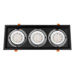 GLOBOSTAR® VITA 77857 Χωνευτή Κινούμενη Βάση για 3 x Σποτ AR111 για Ντουί GU10/GU5.3 IP20 - Μαύρο Ματ - Μ48.7 x Π18 x Υ5.5cm / Q47.5 x 17cm - Image 6