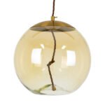 GLOBOSTAR® AXTON 00748 Μοντέρνο Κρεμαστό Φωτιστικό Οροφής LED 5W 500lm 180° AC 220-240V IP20 Θερμό Λευκό 2700K - Sanan SMD Chip - Χρυσό & Μελί - Μ30 x Π30 x Υ30cm - 2 Xρόνια Εγγύηση - Image 2