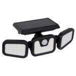 GloboStar® 85713 Αυτόνομος Ηλιακός Προβολέας με Τρεις Περιστρεφόμενες Κεφαλές LED SMD 2835 40W 2000lm με Ενσωματωμένη Μπαταρία 2400mAh - Φωτοβολταϊκό Πάνελ με Αισθητήρα Ημέρας-Νύχτας - PIR Αισθητήρα Κίνησης Αδιάβροχο IP65 Ψυχρό Λευκό 6000K