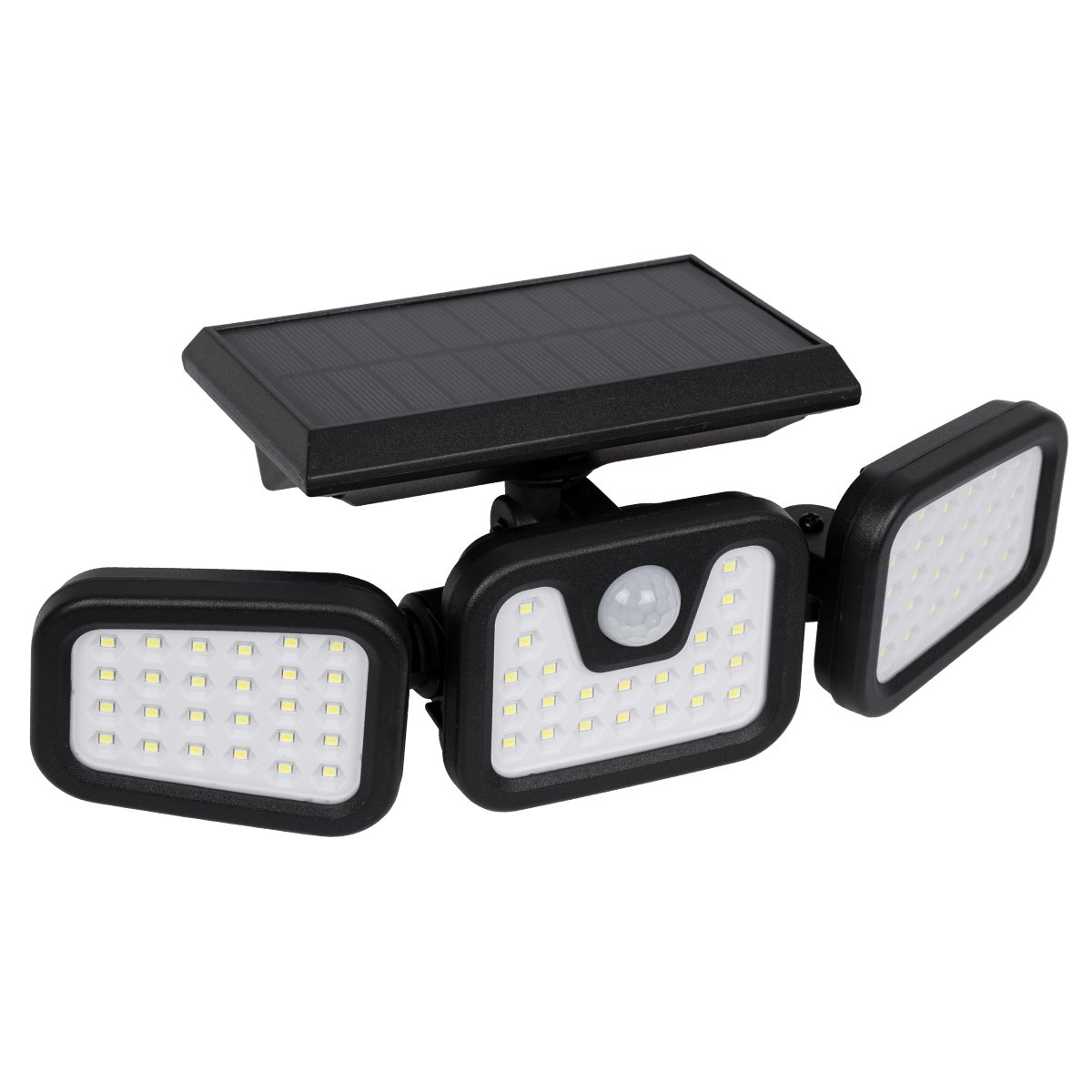 85713_0 GloboStar® 85713 Αυτόνομος Ηλιακός Προβολέας με Τρεις Περιστρεφόμενες Κεφαλές LED SMD 2835 40W 2000lm με Ενσωματωμένη Μπαταρία 2400mAh - Φωτοβολταϊκό Πάνελ με Αισθητήρα Ημέρας-Νύχτας - PIR Αισθητήρα Κίνησης Αδιάβροχο IP65 Ψυχρό Λευκό 6000K - Image 1