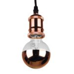 GLOBOSTAR® SUSPENS 90012 Μοντέρνο Κρεμαστό Φωτιστικό Οροφής με Ντουί 1 x E27 AC 220-240V IP20 - Μαύρο & Χάλκινο - Μ10 x Π10 x Υ88cm - Image 2