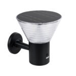 GLOBOSTAR® VEGGIE 90530 Φωτιστικό Κολωνάκι Κήπου LED 10W 330lm 120° με Ενσωματωμένο Φωτοβολταϊκό Panel 6V 2W & Επαναφορτιζόμενη Μπαταρία Li-ion 3.2V 1800mAh με Αισθητήρα Ημέρας-Νύχτας Αδιάβροχο IP65 Ψυχρό Λευκό 6000K - Γκρι Ανθρακί - Μ23 x Π30 x Υ25cm - 2 Χρόνια Εγγύηση