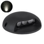 GLOBOSTAR® STEPLUNA 90617 Φωτιστικό Σκαλοπατιού / Διαδρόμου LED 3W 345lm 10° DC 24V Αδιάβροχο IP65 Φυσικό Λευκό 4500K Dimmable - Bridgelux SMD Chip - Μαύρο Ματ - Μ12 x Π12 x Υ3cm - 3 Χρόνια Εγγύηση