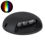 GLOBOSTAR® STEPLUNA 90618 Φωτιστικό Σκαλοπατιού / Διαδρόμου LED 6W 510lm 10° DC 24V Αδιάβροχο IP65 Πολύχρωμο RGB Dimmable DMX512 - Bridgelux SMD Chip - Μαύρο Ματ - Μ12 x Π12 x Υ3cm - 3 Χρόνια Εγγύηση