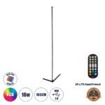 GLOBOSTAR® DIGICOLUMN 90763 Μοντέρνο Επιδαπέδιο Γραμμικό Ψηφιακό Φωτιστικό Digital Pixel Symphony Bar με RF Ασύρματο Χειριστήριο LED 16W 1280lm 180° DC 5V με USB 2.0 IP20 Πολύχρωμο RGB Dimmable - Μαύρο - Φ3 x Υ165cm - 2 Χρόνια Εγγύηση