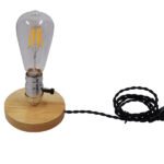 GLOBOSTAR® NOX 91046 Μοντέρνο Επιτραπέζιο Φωτιστικό Πορτατίφ με Ντουί 1 x E27 AC 220-240V IP20 - Μπεζ & Ασημί - Μ12 x Π12 x Υ10.6cm - Image 3