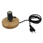 GLOBOSTAR® NOX 91049 Μοντέρνο Επιτραπέζιο Φωτιστικό Πορτατίφ με Ντουί 1 x E27 AC 220-240V IP20 - Μπεζ & Μαύρο - Μ12 x Π12 x Υ10.6cm - Image 2