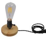 GLOBOSTAR® NOX 91049 Μοντέρνο Επιτραπέζιο Φωτιστικό Πορτατίφ με Ντουί 1 x E27 AC 220-240V IP20 - Μπεζ & Μαύρο - Μ12 x Π12 x Υ10.6cm - Image 3