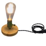 GLOBOSTAR® NOX 91049 Μοντέρνο Επιτραπέζιο Φωτιστικό Πορτατίφ με Ντουί 1 x E27 AC 220-240V IP20 - Μπεζ & Μαύρο - Μ12 x Π12 x Υ10.6cm - Image 4