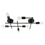 GLOBOSTAR® PIPING 00664-1 Vintage Φωτιστικό Οροφής με Ντουί 6 x E27 AC 220-240V IP20 - Μαύρο - Μ66 x Π9.5 x Υ49cm - Image 2