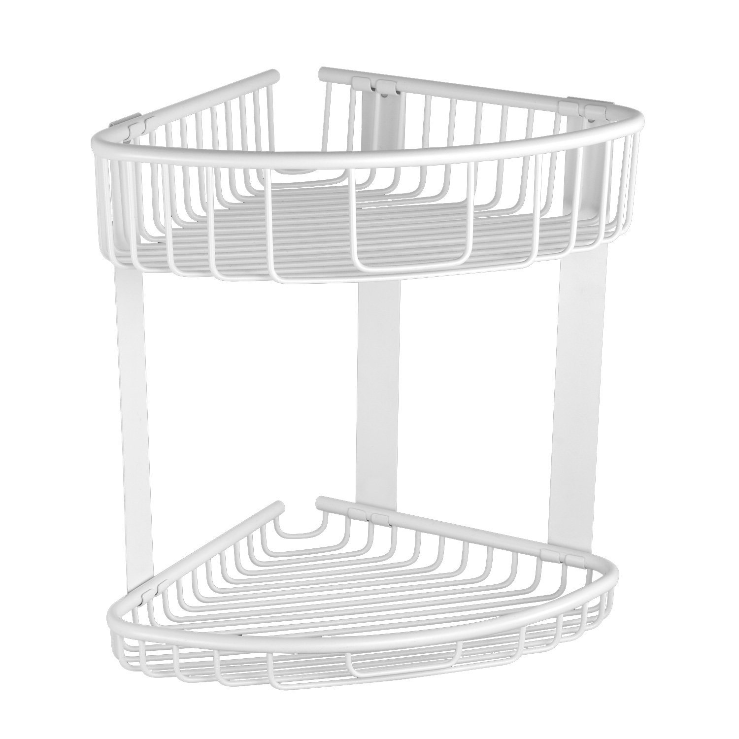 963966_1 Καλάθι γωνιακό διπλό σχαρωτό RETI 9639 66 Λευκό ματ KARAG 21x21x29cm - Image 1