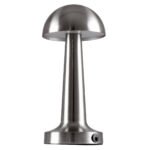 GloboStar® COCO 76510 Επαναφορτιζόμενο Επιτραπέζιο Φωτιστικό Πορτατίφ LED 1.5W 105lm 120° DC 5V IP44 Θερμό Λευκό 2700K Dimmable Ασημί Αλουμίνιο - Μ10 x Π10 x Υ22cm - 2 Xρόνια Εγγύηση - Image 2