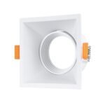 GLOBOSTAR® ALPHA 77832 Χωνευτή Κινούμενη Βάση για Σποτ MR16 με Ντουί GU10/GU5.3 IP20 - Λευκό - Μ9 x Π9 x Υ4.5cm / Q8.3cm - Image 2