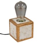 GLOBOSTAR® CEMENT 99403 Μοντέρνο Επιτραπέζιο Φωτιστικό Πορτατίφ με Ντουί 1 x E27 AC 220-240V IP20 - Χρυσό & Γκρι - M10 x Π10 x Υ10cm