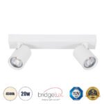 GLOBOSTAR® LEONARDO 60347 Μοντέρνο Φωτιστικό Οροφής LED 20W 2400lm 60° AC 220-240V IP20 Φυσικό Λευκό 4500K - Bridgelux COB - Λευκό - Μ32 x Π7 x Υ11.8cm - 5 Χρόνια Εγγύηση - Image 2
