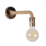 GLOBOSTAR® CENADEL 01135 Vintage Φωτιστικό Τοίχου - Απλίκα με Ντουί 1 x E27 AC 220-240V IP20 - Χάλκινο & Μπεζ - Μ29 x Π10 x Υ15cm - Image 2