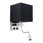 GLOBOSTAR® ELEGANT 01494 Μοντέρνο Φωτιστικό Τοίχου - Απλίκα Ξενοδοχείου Reading Light με Ντουί 1 x E27 LED 3W 360lm 36° AC 220-240V IP20 Θερμό Λευκό 2700K - Bridgelux COB Chip - Ασημί & Μαύρο - Μ17 x Π21 x Υ43cm - 2 Χρόνια Εγγύηση - Image 2