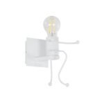 GLOBOSTAR® LITTLEMAN 01389 Μοντέρνο Φωτιστικό Τοίχου - Απλίκα με Ντουί 1 x E27 AC 220-240V IP20 - Λευκό - Μ12 x Π19 x Υ17cm - Image 2