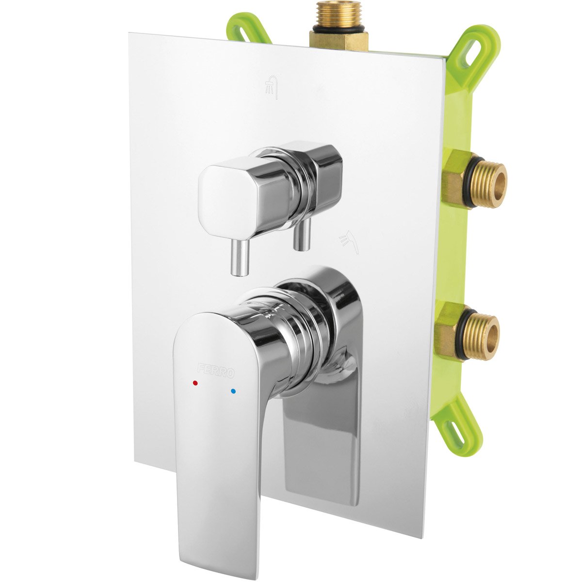 BAQ7P3BOX Μίκτης ντους 3 εξόδων ALGEO SQUARE BAQ7P3BOX FERRO - Image 1