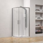 Καμπίνα ημικυκλική με διάφανο κρύσταλλο EFE 200 Silver KARAG 80x80x190cm