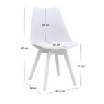 Καρέκλα τραπεζαρίας Viva Megapap PP - PU λευκό - ξύλινο λευκό πόδι 48,5x54x80εκ. - Image 11