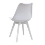 Καρέκλα τραπεζαρίας Viva Megapap PP - PU λευκό - ξύλινο λευκό πόδι 48,5x54x80εκ. - Image 4