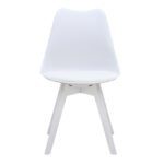 Καρέκλα τραπεζαρίας Viva Megapap PP - PU λευκό - ξύλινο λευκό πόδι 48,5x54x80εκ. - Image 5