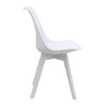 Καρέκλα τραπεζαρίας Viva Megapap PP - PU λευκό - ξύλινο λευκό πόδι 48,5x54x80εκ. - Image 6