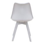 Καρέκλα τραπεζαρίας Viva Megapap PP - PU λευκό - ξύλινο λευκό πόδι 48,5x54x80εκ. - Image 7