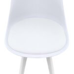 Καρέκλα τραπεζαρίας Viva Megapap PP - PU λευκό - ξύλινο λευκό πόδι 48,5x54x80εκ. - Image 8