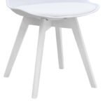 Καρέκλα τραπεζαρίας Viva Megapap PP - PU λευκό - ξύλινο λευκό πόδι 48,5x54x80εκ. - Image 10