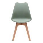 Καρέκλα τραπεζαρίας Viva Megapap PP - PU φυστικί - ξύλινο φυσικό πόδι 48,5x54x80εκ. - Image 5