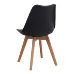 Καρέκλα τραπεζαρίας Viva Megapap PP - PU μαύρο - ξύλινο φυσικό πόδι 48,5x54x80εκ. - Image 4