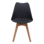 Καρέκλα τραπεζαρίας Viva Megapap PP - PU μαύρο - ξύλινο φυσικό πόδι 48,5x54x80εκ. - Image 5