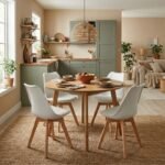 Καρέκλα τραπεζαρίας Viva Megapap PP - PU λευκό - ξύλινο φυσικό πόδι 48,5x54x80εκ. - Image 3