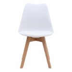 Καρέκλα τραπεζαρίας Viva Megapap PP - PU λευκό - ξύλινο φυσικό πόδι 48,5x54x80εκ. - Image 5