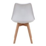 Καρέκλα τραπεζαρίας Viva Megapap PP - PU λευκό - ξύλινο φυσικό πόδι 48,5x54x80εκ. - Image 7