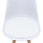 Καρέκλα τραπεζαρίας Viva Megapap PP - PU λευκό - ξύλινο φυσικό πόδι 48,5x54x80εκ. - Image 8